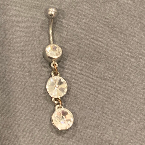 Belly Button Ring dangling rhinestones - Picture 8 of 8